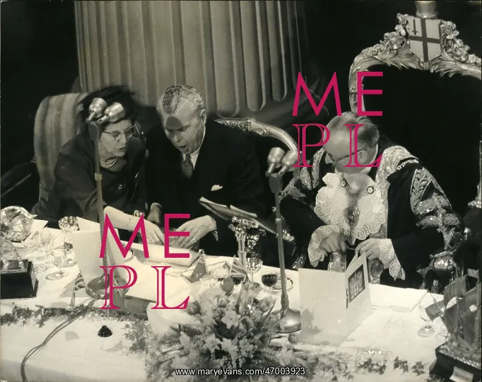 : Canada. Feb. 02, 1963 - Canada's Prime Minister Lunches with the Lord Mayor. : Canada. Feb. 02, 1963 - Canada's Prime Minister Lunches with the Lord Mayor.