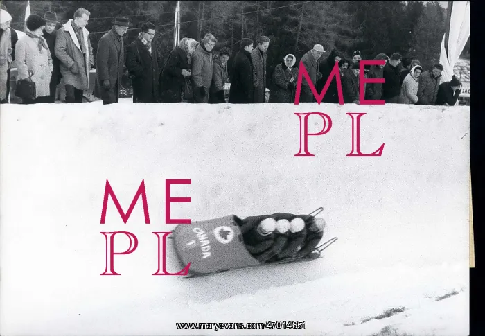 : Canada. Feb. 07, 1964 - Pictured is the Canadian four man bob sled team of John Emery : Canada. Feb. 07, 1964 - Pictured is the Canadian four man bob sled team of John Emery