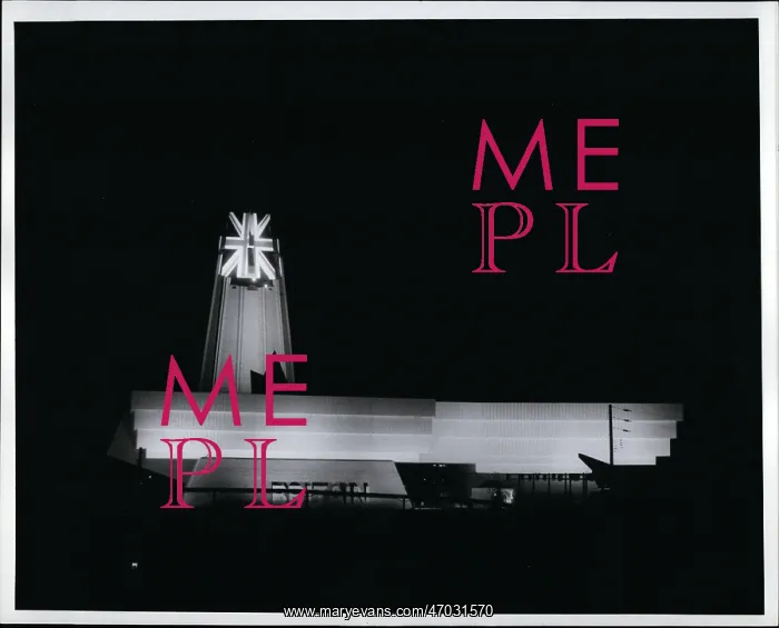 : Canada. Jan. 01, 1967 - British Pavilion, Expo 67 Montreal Floodlight at night : Canada. Jan. 01, 1967 - British Pavilion, Expo 67 Montreal Floodlight at night