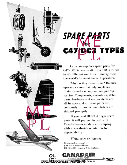 : Canadair - Spares For C47 / DC3 : Canadair - Spares For C47 / DC3