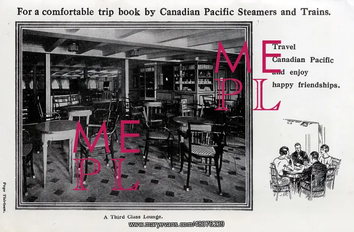 : Canadian Pacific Third Class Lounge : Canadian Pacific Third Class Lounge