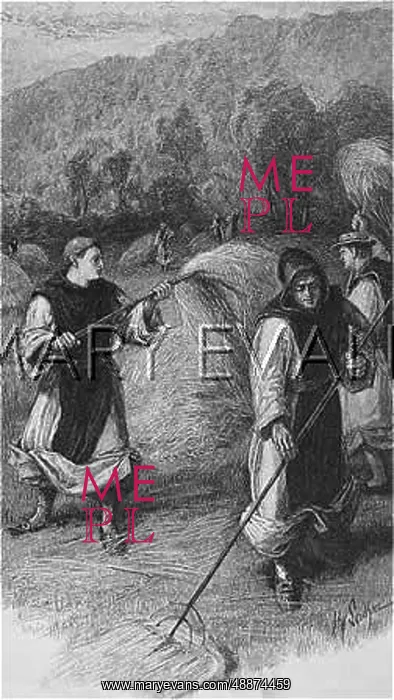 : Canadian Trappist monks working in hayfields : Canadian Trappist monks working in hayfields