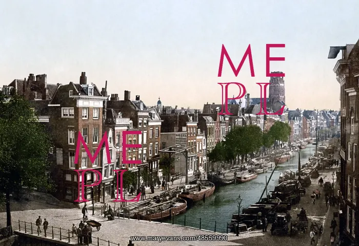  : Canal in Rotterdam, Netherlands, circa 1890s