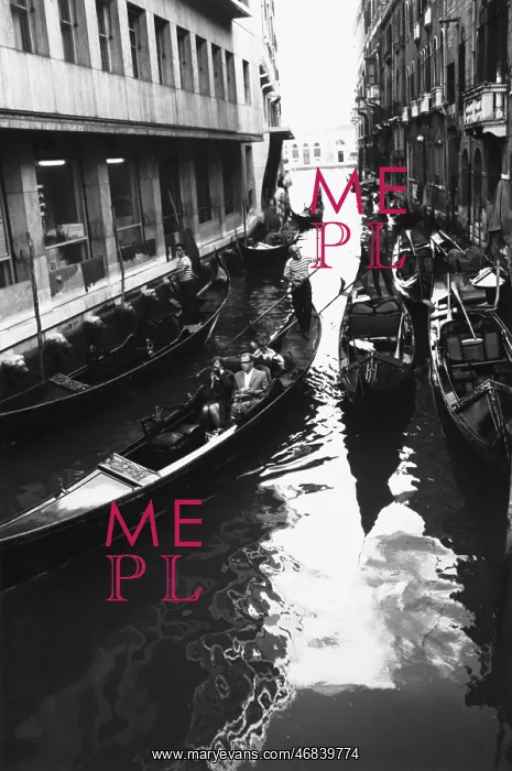 : Canal in Venice with gondolas : Canal in Venice with gondolas