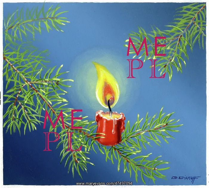  : Candle on a Spruce bough