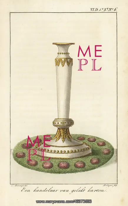 : Candlestick made of painted cardboard : Candlestick made of painted cardboard