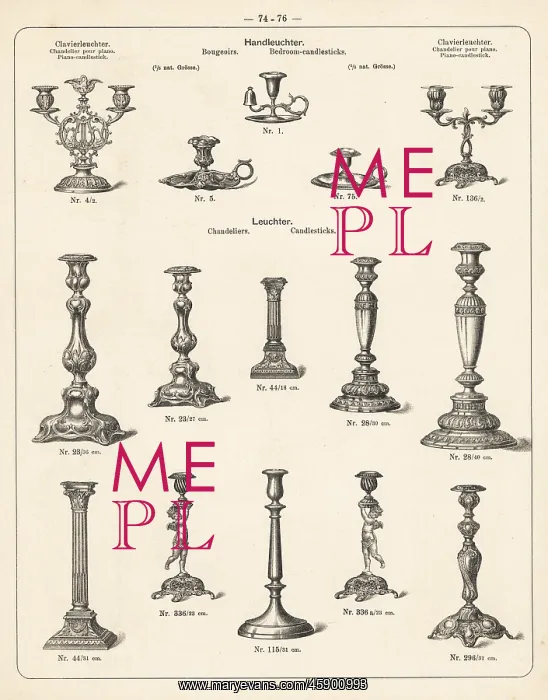 : Candlesticks for the bedroom and the piano : Candlesticks for the bedroom and the piano