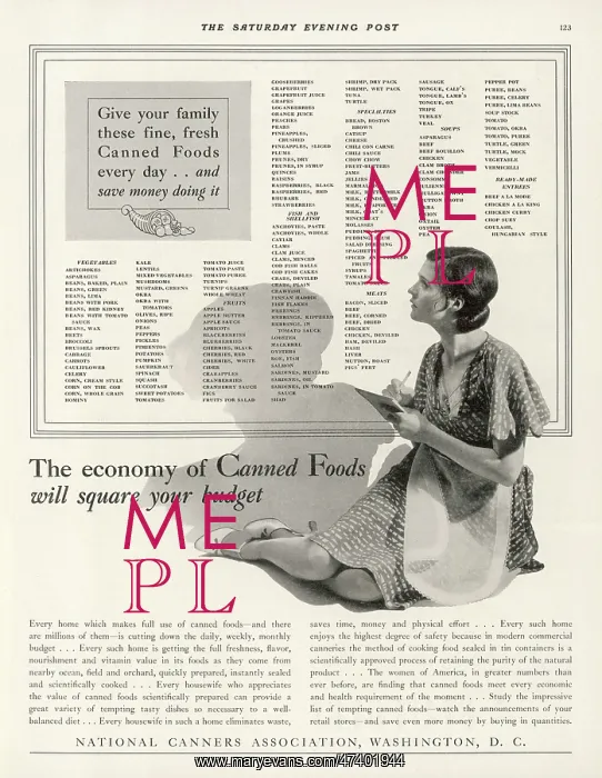 : CANNED FOODS ADVERT : CANNED FOODS ADVERT