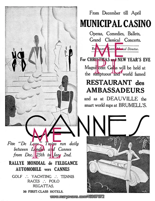 : Cannes advertisement, 1929 : Cannes advertisement, 1929