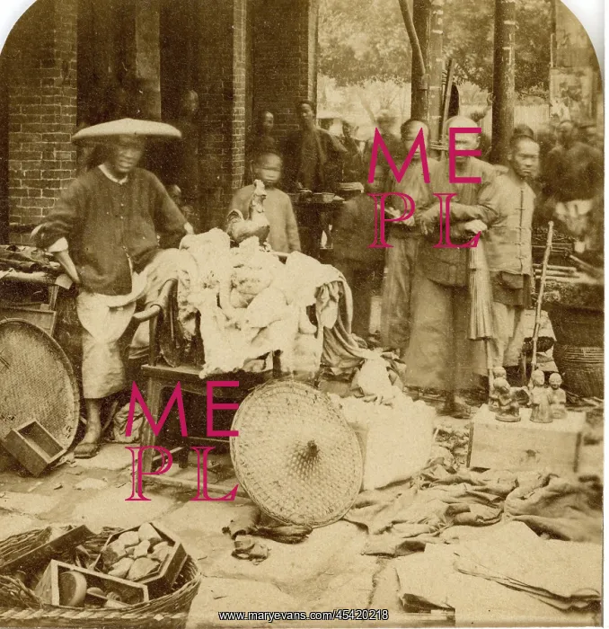 : Canton. Chinese Marine Store Stall, and Sugar Cane Dealer : Canton. Chinese Marine Store Stall, and Sugar Cane Dealer