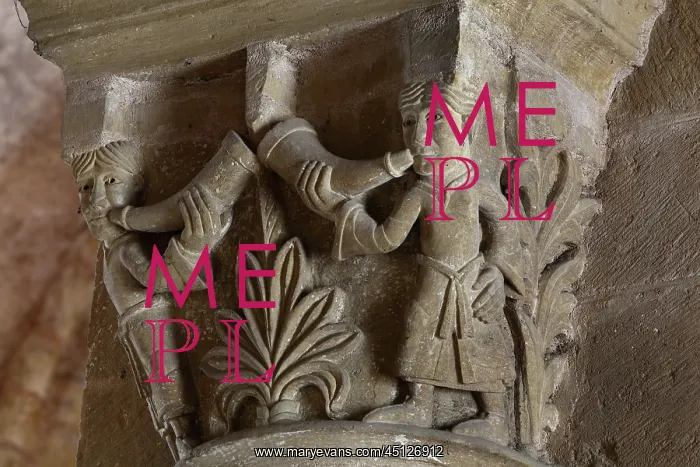 : Capital, Abbatiale Sainte-Foy, Conques, Midi-Pyrenees : Capital, Abbatiale Sainte-Foy, Conques, Midi-Pyrenees