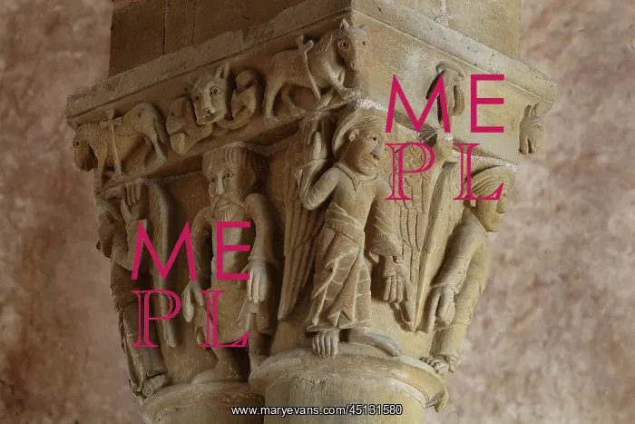 : Capital, Abbatiale Sainte-Foy, Conques, Midi-Pyrenees : Capital, Abbatiale Sainte-Foy, Conques, Midi-Pyrenees