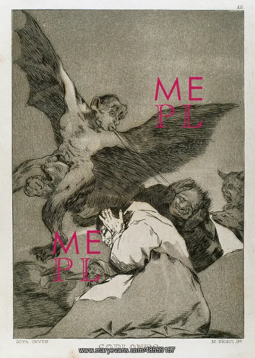  : Caprices, Plate 48, Big gusts, by Goya