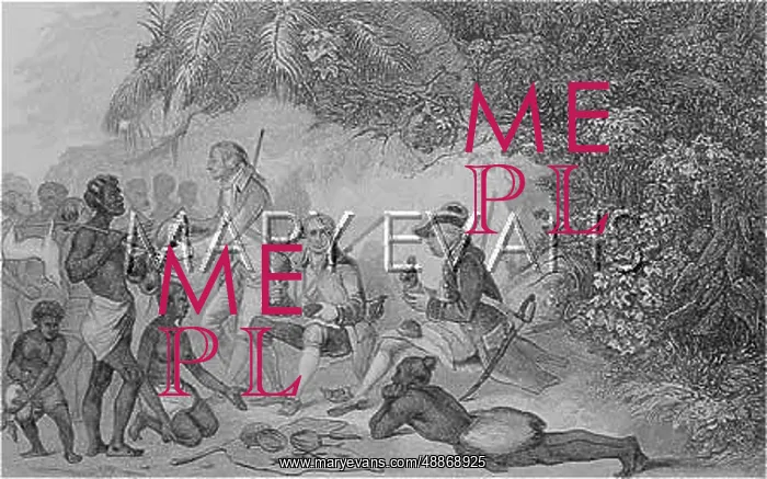 : Captain James Cook and Tahitians : Captain James Cook and Tahitians