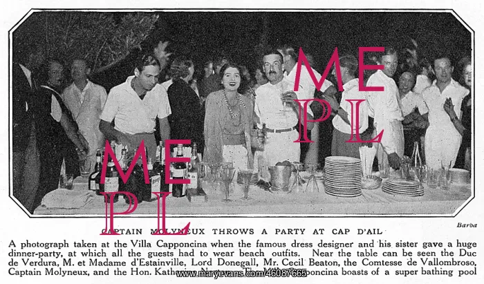 : Captain Molyneux throws party at his Riviera villa : Captain Molyneux throws party at his Riviera villa