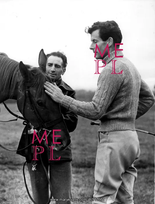 : Captain Peter Townsend out riding a horse : Captain Peter Townsend out riding a horse