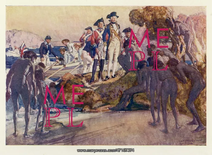  : Captain Phillip's first encounter with Aborigines