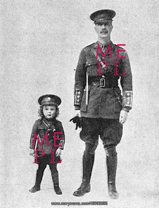 : Captain R. H. Parlby & small son in uniform, WW1 : Captain R. H. Parlby & small son in uniform, WW1