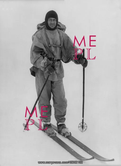 : Captain Robert F. Scott skiing during the : Captain Robert F. Scott skiing during the