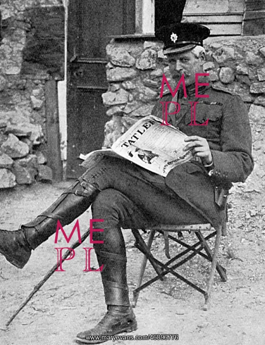 : Captain Wilkinson reading The Tatler : Captain Wilkinson reading The Tatler