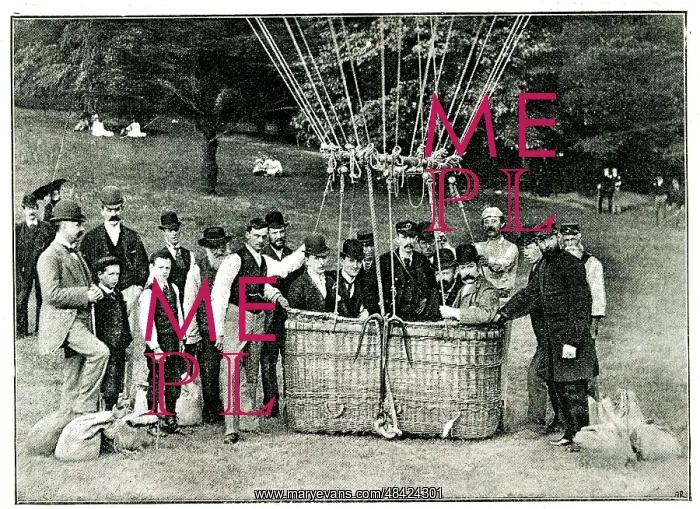 : Captain William Duncan Dale ready for balloon ascent : Captain William Duncan Dale ready for balloon ascent