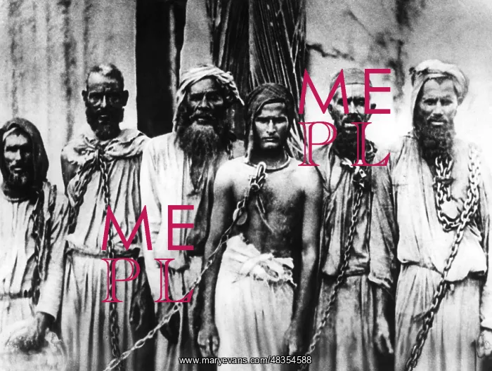: Captive Arab slave traders in German East Africa, 1888 : Captive Arab slave traders in German East Africa, 1888