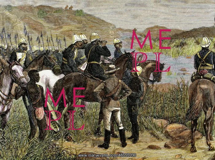 : Capture of Cetshwayo. Colored engraving of Spanish and Ameri : Capture of Cetshwayo. Colored engraving of Spanish and Ameri