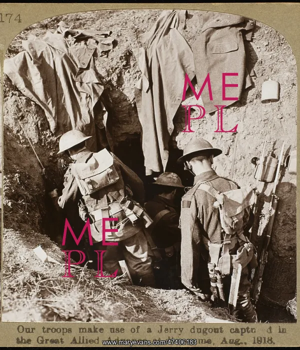 : CAPTURED GERMAN DUGOUT : CAPTURED GERMAN DUGOUT