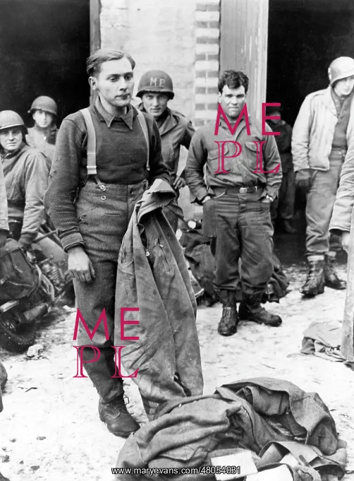 : Captured German soldier during Battle of the Bulge : Captured German soldier during Battle of the Bulge