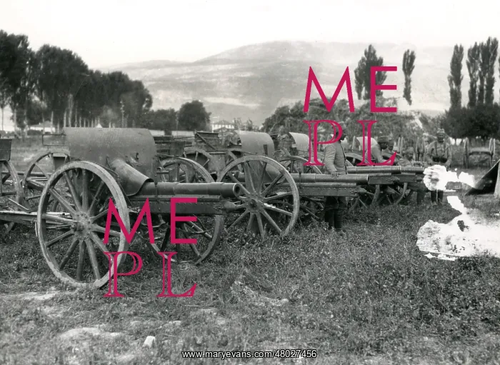 : Captured guns from Mount Kajmakchalan, WW1 : Captured guns from Mount Kajmakchalan, WW1