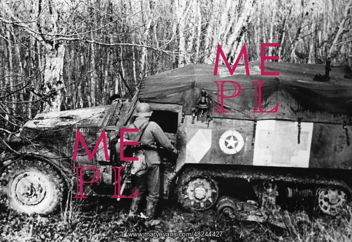 : Captured M3 halftrack on the Western Front, 1944 : Captured M3 halftrack on the Western Front, 1944