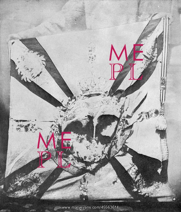 : Captured Prussian regiment's battle flag, Russia, WW1 : Captured Prussian regiment's battle flag, Russia, WW1