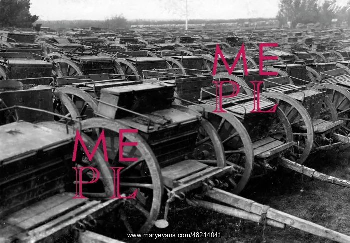 : Captured Russian ammunition wagons, 1914 : Captured Russian ammunition wagons, 1914