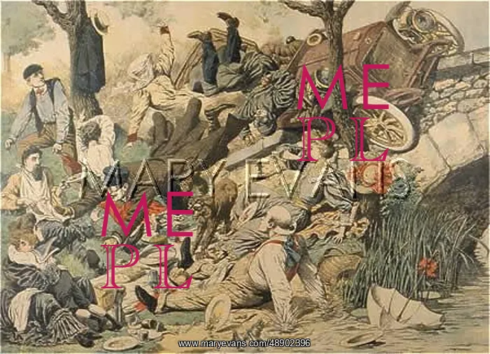 : CAR CRASH AT PICNIC 1906 : CAR CRASH AT PICNIC 1906