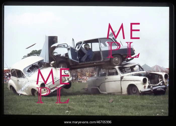 : Car crashing through front of truck : Car crashing through front of truck