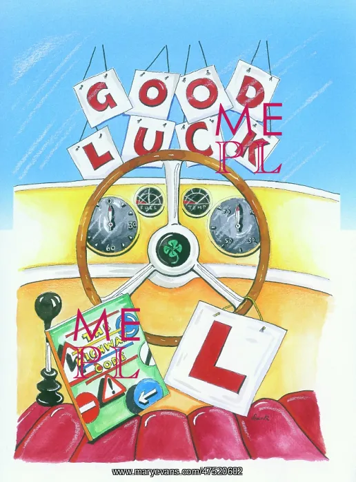 : Car dashboard, steering wheel, L plate etc : Car dashboard, steering wheel, L plate etc
