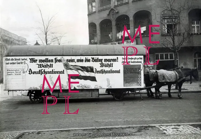 : Car with an election ad of the DNVP, 1924 : Car with an election ad of the DNVP, 1924