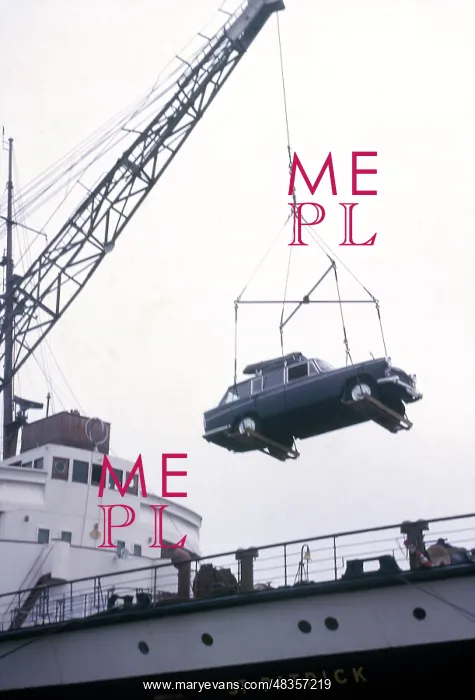 : Car being loaded onto a ferry : Car being loaded onto a ferry
