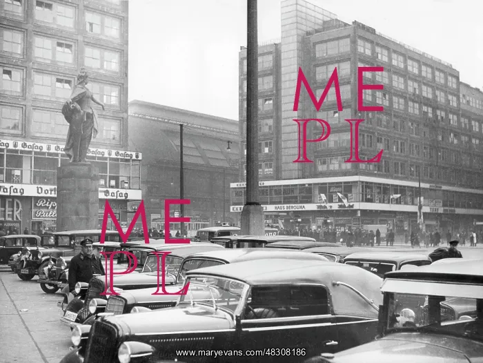 : Car parking on Alexanderplatz, 1936 : Car parking on Alexanderplatz, 1936