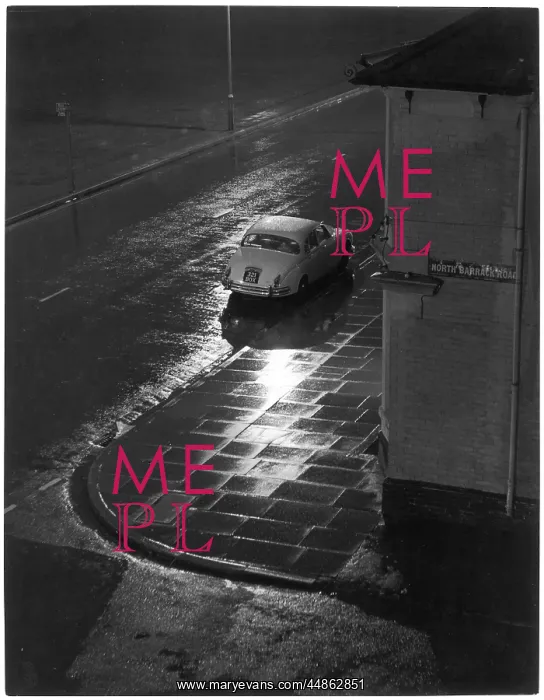 : Car on Wet Street : Car on Wet Street