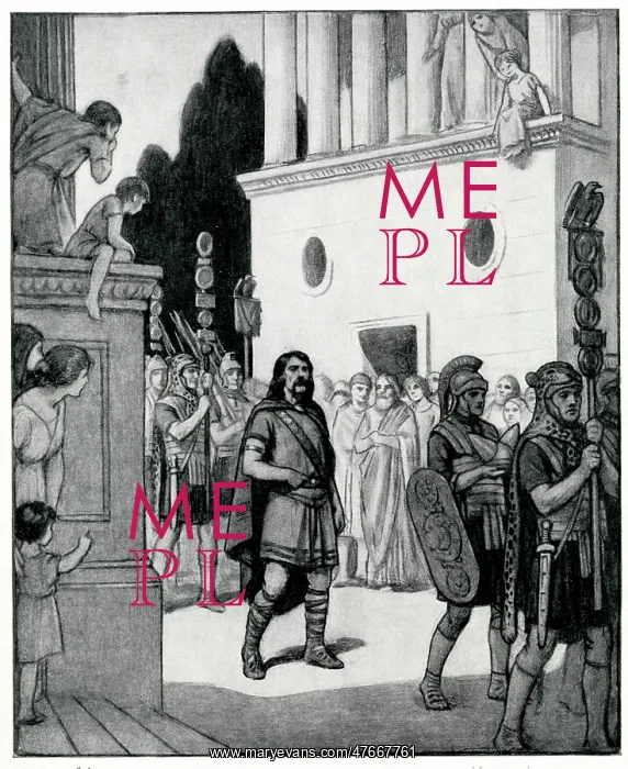 : Caractacus, British chief, in captivity in Rome : Caractacus, British chief, in captivity in Rome