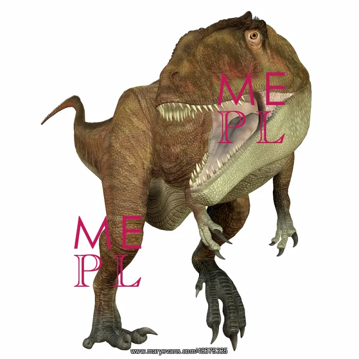 : Carcharodontosaurus dinosaur roaring, front view : Carcharodontosaurus dinosaur roaring, front view
