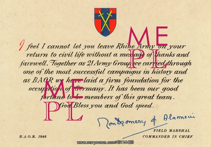 : Card, British Army of the Rhine : Card, British Army of the Rhine