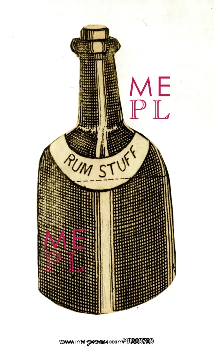  : Card in the shape of a bottle of rum