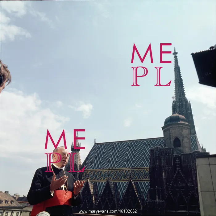 : Cardinal Franz Konig. In the background St : Cardinal Franz Konig. In the background St