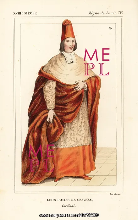 : Cardinal Leon Potier de Gesvres, Bishop of Bourges b.1656 : Cardinal Leon Potier de Gesvres, Bishop of Bourges b.1656