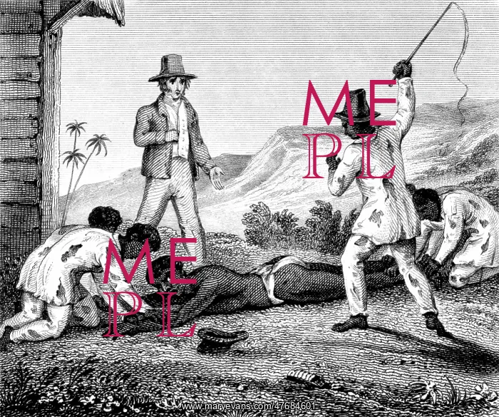 : Caribbean Slave Trade, Flogging, 1825 : Caribbean Slave Trade, Flogging, 1825