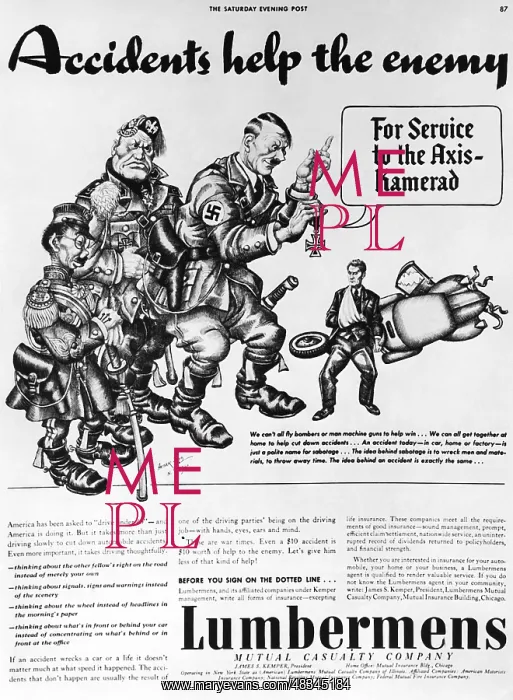 : The caricature Accidents help the enemy win, 1942 : The caricature Accidents help the enemy win, 1942