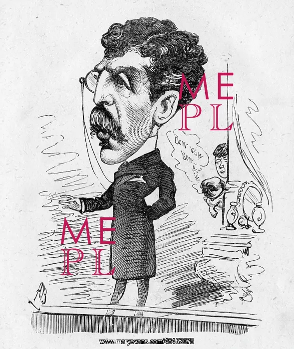 : Caricature of the actor-manager Sir Squire Bancroft : Caricature of the actor-manager Sir Squire Bancroft