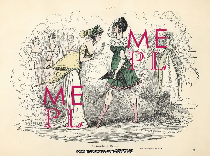 : Caricature of costumes of the Consulate and First : Caricature of costumes of the Consulate and First